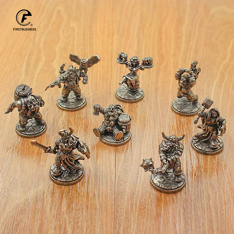 Board Game Vantage - Vintage White Brass Miniature Dwarf Warrior