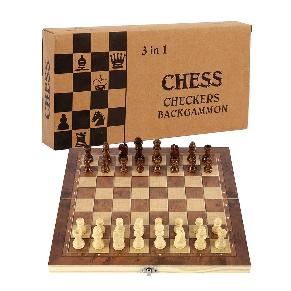 3 in 1 Chess Board, Folding Wo - đánh giá và giá Board Game Vantage