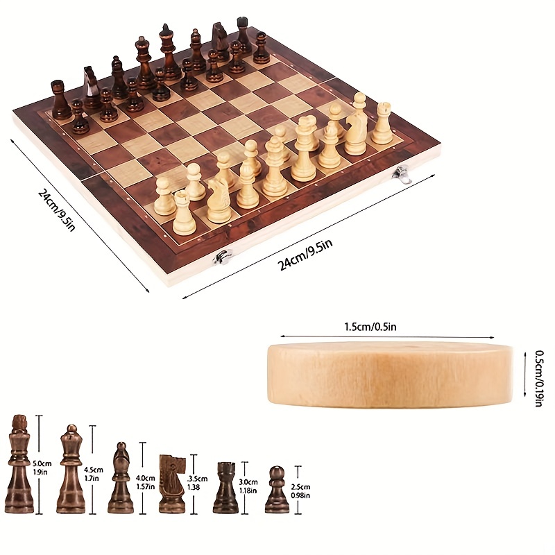 3 in 1 Chess Board, Folding Wo - đánh giá và giá Board Game Vantage