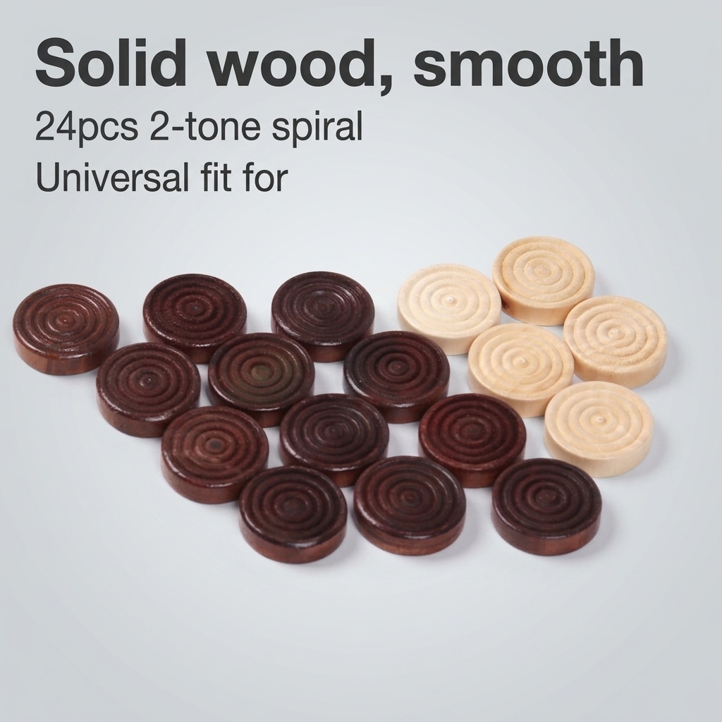 24 Pcs/Set Wooden Round Checke - đánh giá và giá Board Game Vantage
