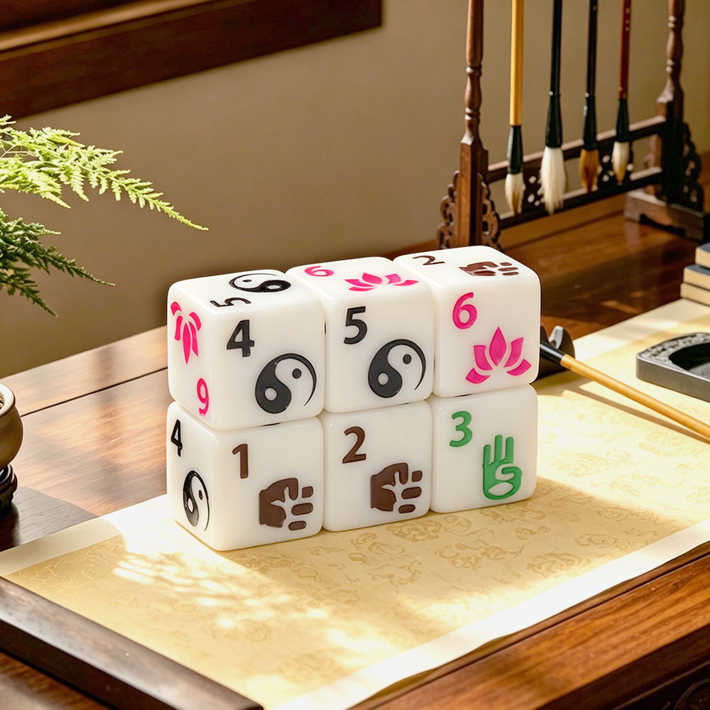 6pcs Zen-Themed Polyhedral Dic - đánh giá và giá Board Game Zen