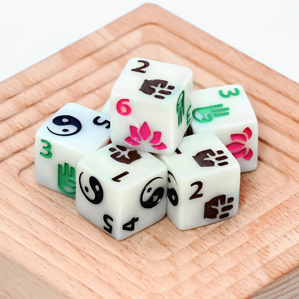 6pcs Zen-Themed Polyhedral Dic - đánh giá và giá Board Game Zen