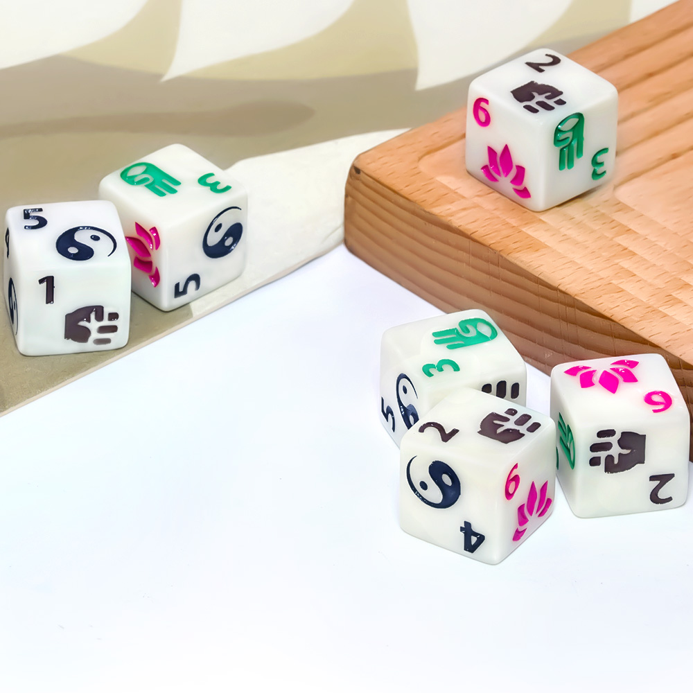 6pcs Zen-Themed Polyhedral Dic - đánh giá và giá Board Game Zen